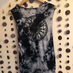 Soulcycle blue tie-dye muscle tank